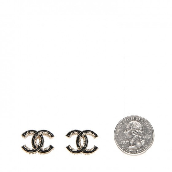 SOLD Chanel Gold Black Enamel Cc Baroque Earrings - Picture 5 of 8